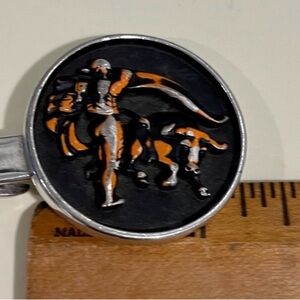 Vintage Hickok Matador Enamel Tie Clip Mid Century Silver Tone Signed